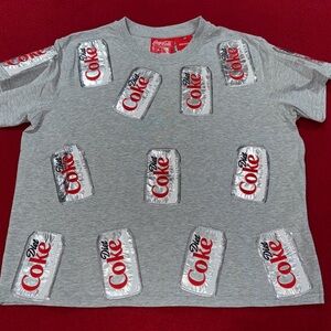 QUEEN OF SPARKLES Gray Diet Coke Short Sleeve Tee